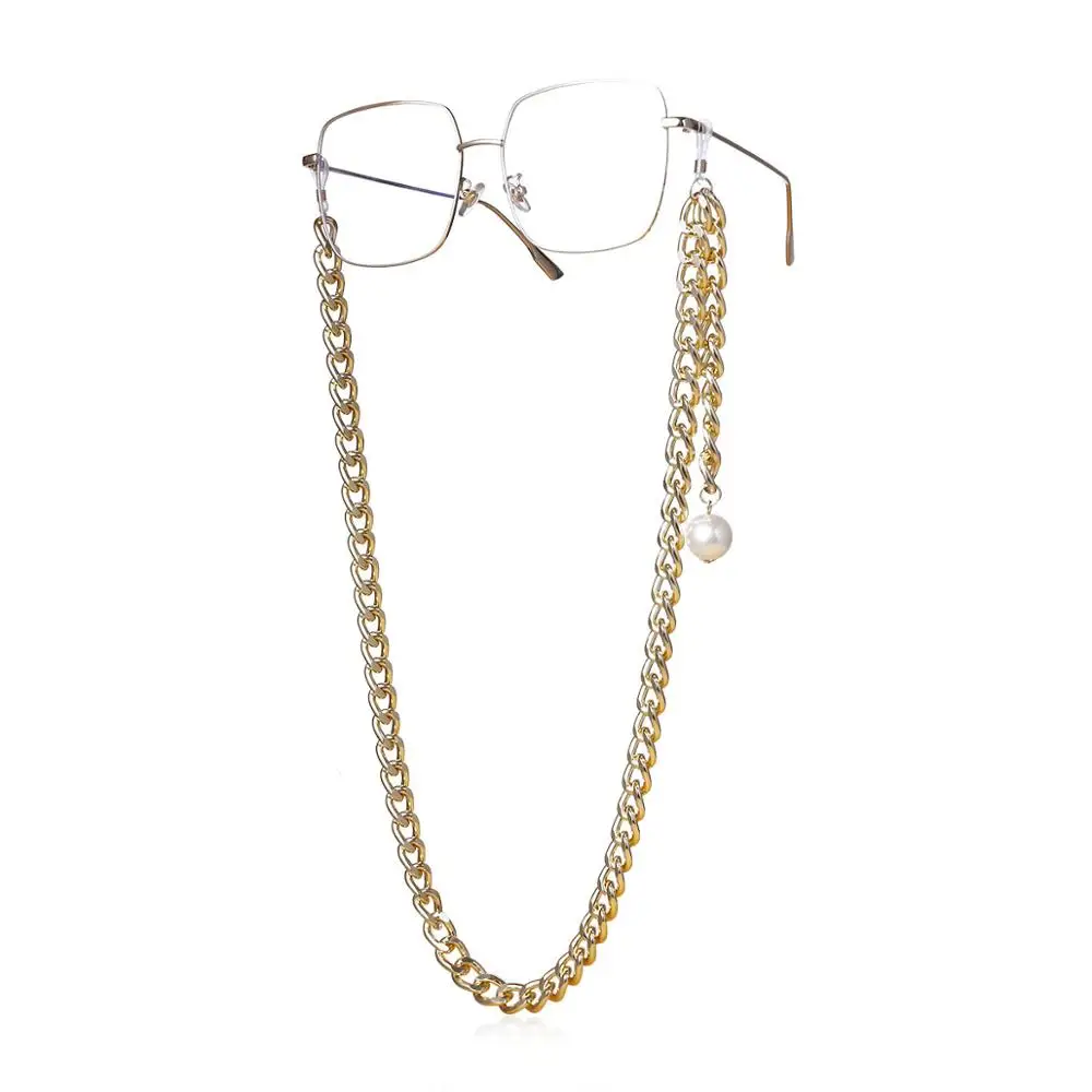 Thick chain accessories personality imitation pearl pendant geometric glasses chain (SK1185), As picture
Thick chain accessories personality imitation pearl pendant geometric glasses chain (SK1185), As picture