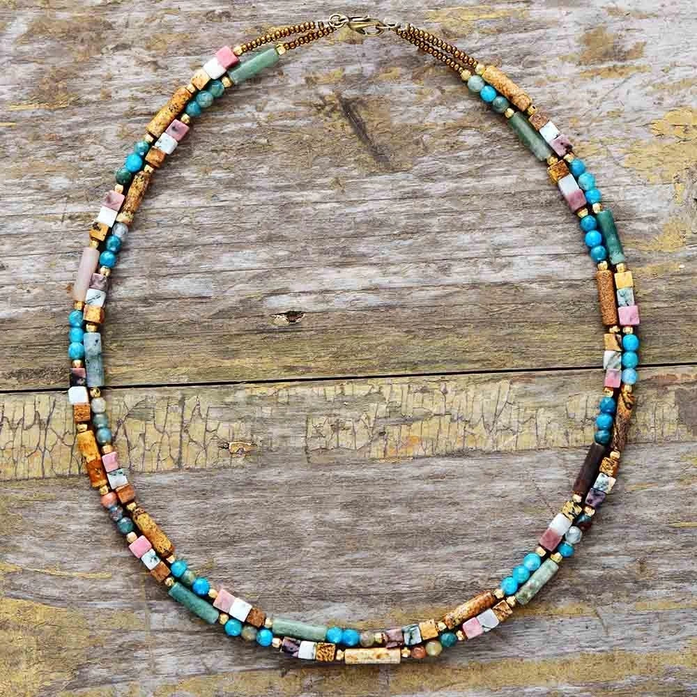 Women Choker Natural Stone Seed Beads Boho Necklace Simple Layering Collar Necklace Wholesales Bohemia Jewelry, Multicolored
Women Choker Natural Stone Seed Beads Boho Necklace Simple Layering Collar Necklace Wholesales Bohemia Jewelry, Multicolored
