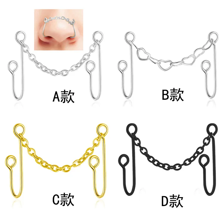 NUORO Stainless Steel African Heart Chain Nose Chain Piercing for Women Men Non Piercing Across Double Chain Nose Cuff
NUORO Stainless Steel African Heart Chain Nose Chain Piercing for Women Men Non Piercing Across Double Chain Nose Cuff