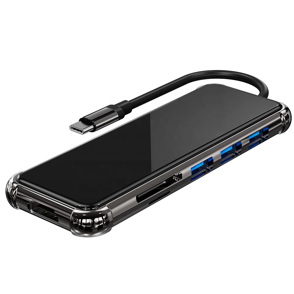 New Design private mold 6 in 1 docking station usb 3.0 type c type-c hub, Black mirror 
New Design private mold 6 in 1 docking station usb 3.0 type c type-c hub, Black mirror