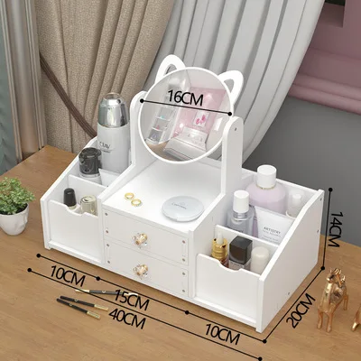 Folding makeup drawer with mirror organizer cosmetic storage box Desktop Organizer Cosmetic case, White
Folding makeup drawer with mirror organizer cosmetic storage box Desktop Organizer Cosmetic case, White