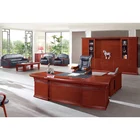 Walnut Cherry Wooden Executive Office Desk&Cabinet set, Executive Office Furniture (FOHK-2801)