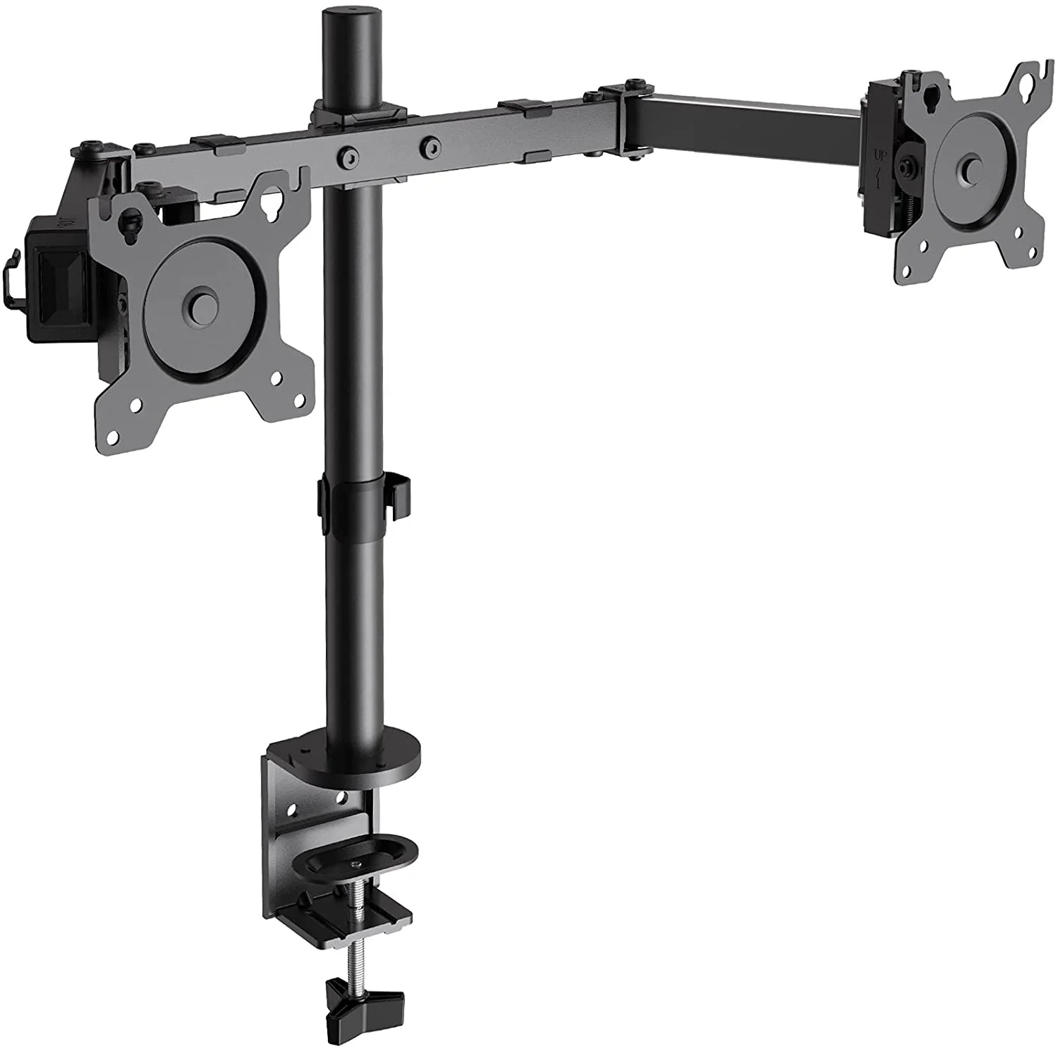 Clamp on Dual LCD LED 13 to 32 inch Monitor Desk Mount Stand Heavy Duty Fully Adjustable Fits 2 Screens, Black
Clamp on Dual LCD LED 13 to 32 inch Monitor Desk Mount Stand Heavy Duty Fully Adjustable Fits 2 Screens, Black