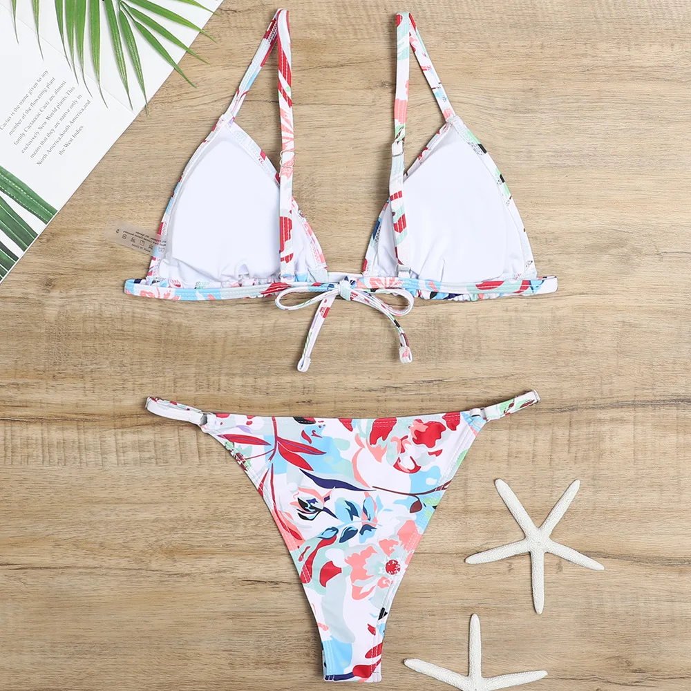 2021New swimsuit European and American sexy lace up printed split swimsuit women's three-point bikini, Multi colors
2021New swimsuit European and American sexy lace up printed split swimsuit women's three-point bikini, Multi colors