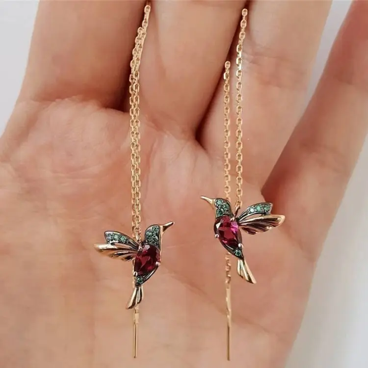 Elegant long tassel bird earings rhinestone Dangle drop earring for Women Hoop earrings Wedding Jewelry
Elegant long tassel bird earings rhinestone Dangle drop earring for Women Hoop earrings Wedding Jewelry