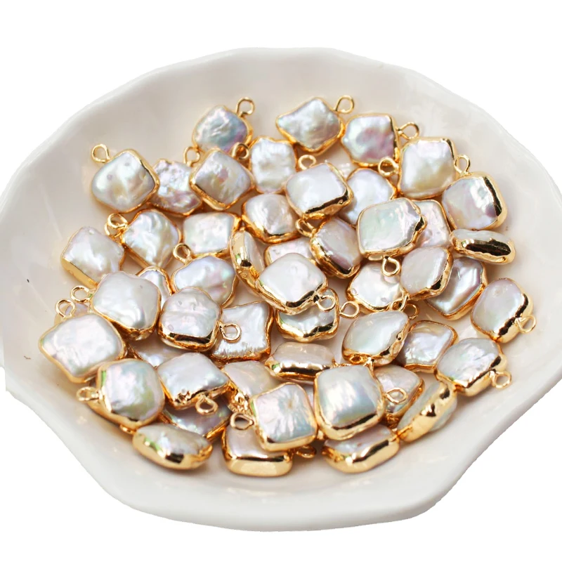100% real freshwater square beads, gilt-coated 18K gold connector pearls for jewelry making lovers
100% real freshwater square beads, gilt-coated 18K gold connector pearls for jewelry making lovers