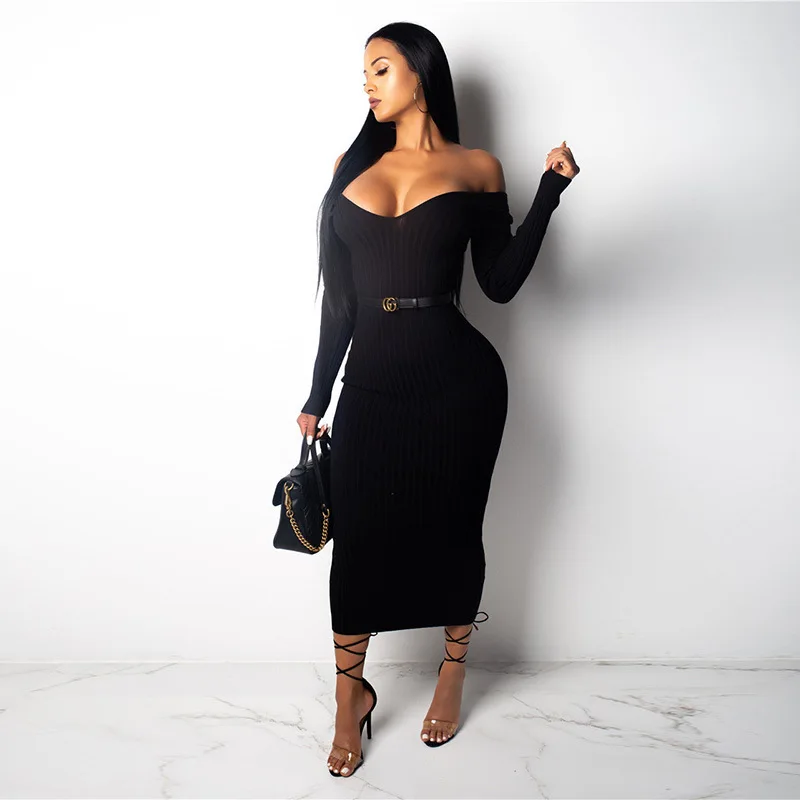 Lady Fall Solid Color Long Sleeve Sexy Plus Size Womens Sweater Dresses For Women Winter 2021
Lady Fall Solid Color Long Sleeve Sexy Plus Size Womens Sweater Dresses For Women Winter 2021