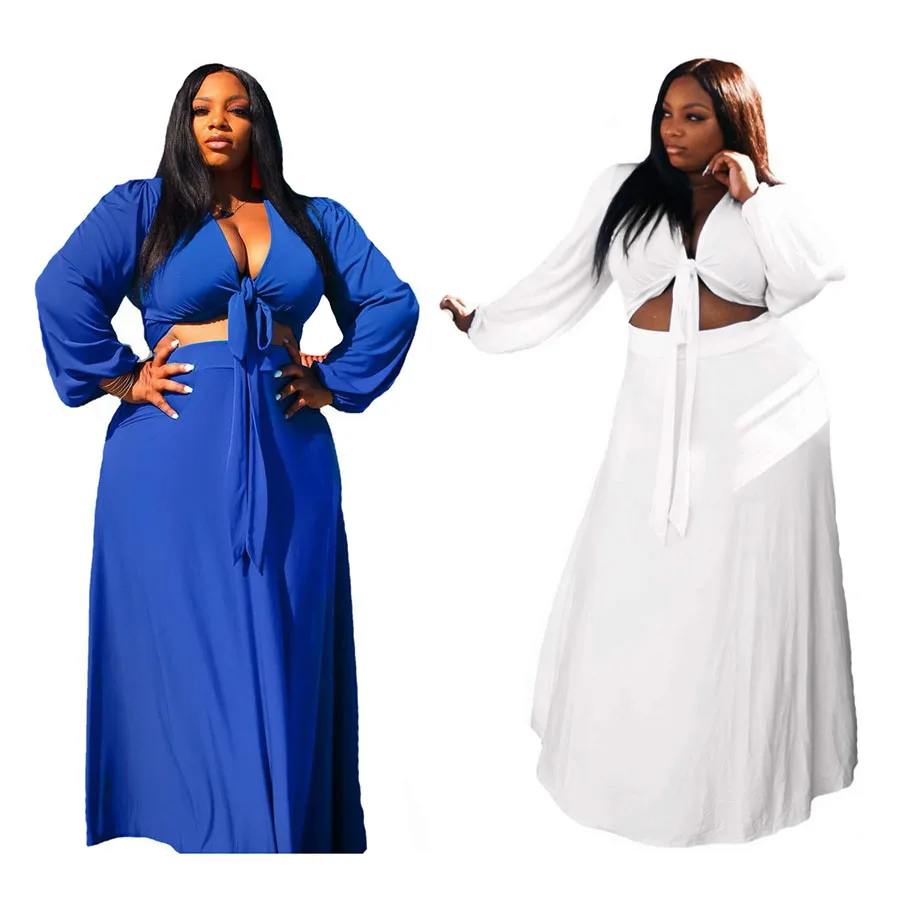 Foma TB5276 fat women clothing plus size 2 two piece V neck tie long sleeves top and long skirt sets, 2 colors
Foma TB5276 fat women clothing plus size 2 two piece V neck tie long sleeves top and long skirt sets, 2 colors