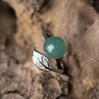 Ring Longquan Celadon Romantic Fashion Celadon Glaze Drop Solid Color 925 Silver Couple Ring Jewelry