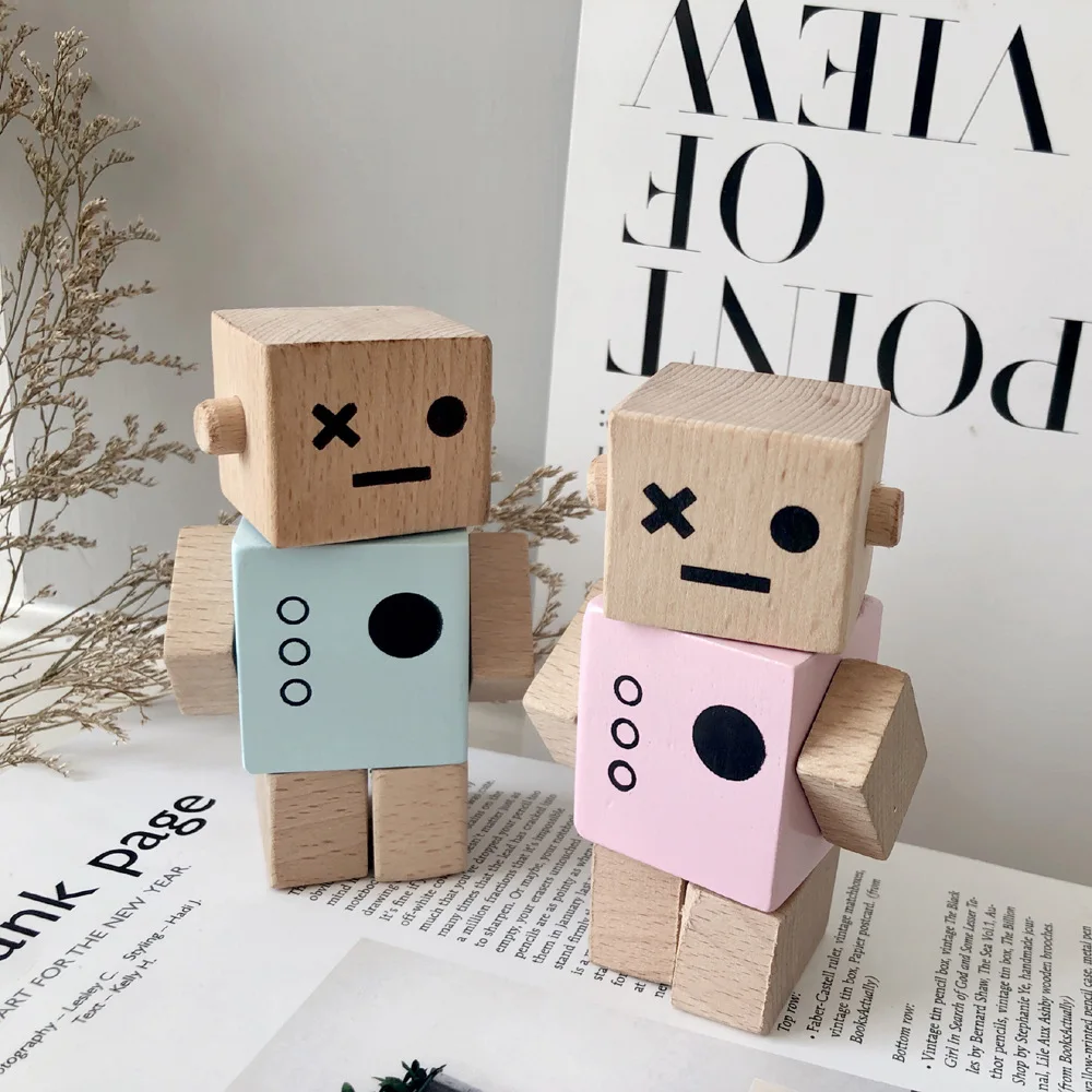 Wholesale Nordic Style Children Room Solid Wood Ornaments Decorations Twistable Robot Wooden Toys, 5 color
Wholesale Nordic Style Children Room Solid Wood Ornaments Decorations Twistable Robot Wooden Toys, 5 color