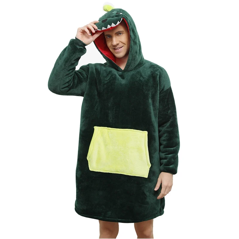 Warm Plus Size Animal Dinosaur Pajamas Women Oversized Wearable Blanket With Sleeves Men Sweatshirt Hoodie Blanket Unisex
Warm Plus Size Animal Dinosaur Pajamas Women Oversized Wearable Blanket With Sleeves Men Sweatshirt Hoodie Blanket Unisex