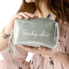 Portable fashion pvc waterproof makeup travel pouch small polyester cosmetic bag