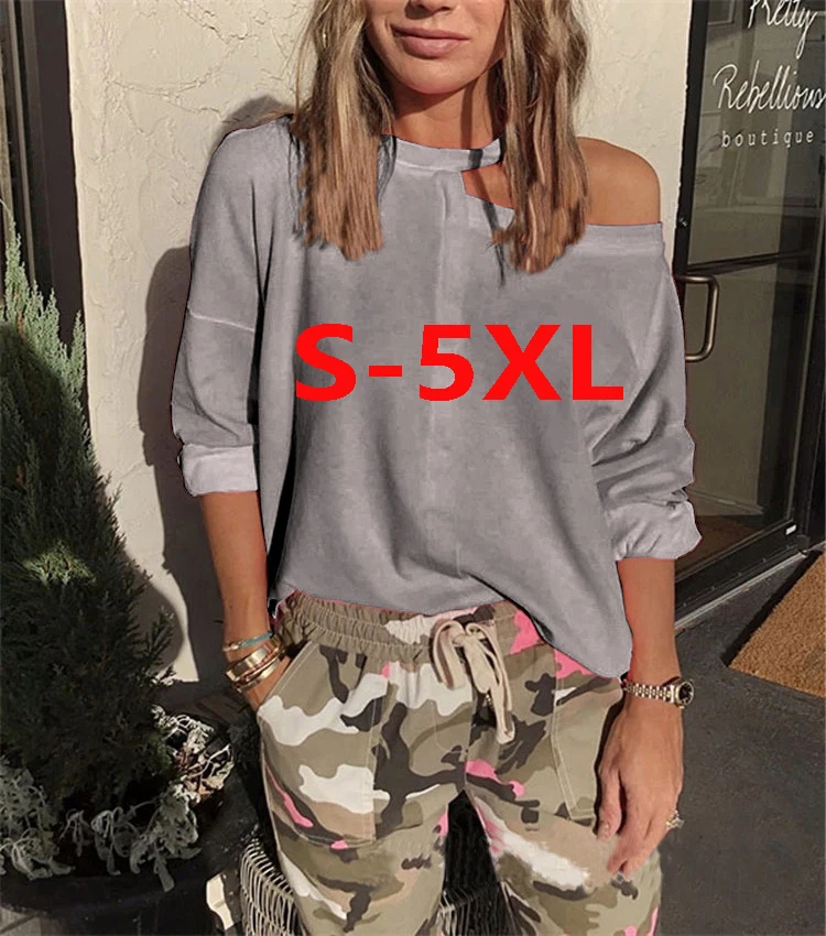 2021 New Fashion Women's Printed Solid Color Off-The-Shoulder Long Sleeve Casual Shirt Loose Plus Size Women Lady Soft T-shirt
2021 New Fashion Women's Printed Solid Color Off-The-Shoulder Long Sleeve Casual Shirt Loose Plus Size Women Lady Soft T-shirt
