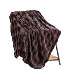best selling Luxury Faux Rabbit Fur Double Sided Throw Blanket Mink backing
