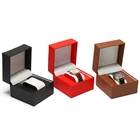 DIGU high quality custom logo with paper sleeve and box pillow leather pu watch gift box