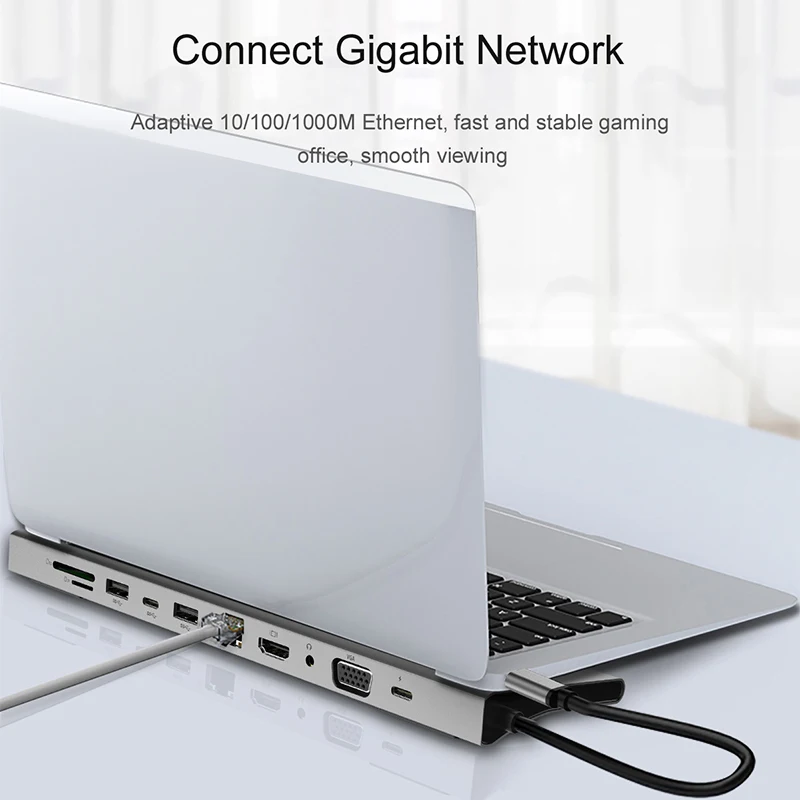 11 in 1 Multifunction Stand Type C Usb Hub For Macbook Laptop Docking Station, Grey
11 in 1 Multifunction Stand Type C Usb Hub For Macbook Laptop Docking Station, Grey