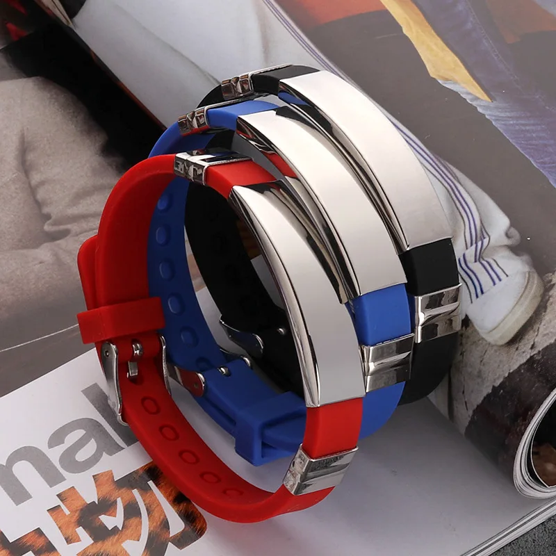 Multi Colors Rubber Band Stainless Steel Blank Bar Silicon Bangle Bracelet Rubber Wristband
Multi Colors Rubber Band Stainless Steel Blank Bar Silicon Bangle Bracelet Rubber Wristband