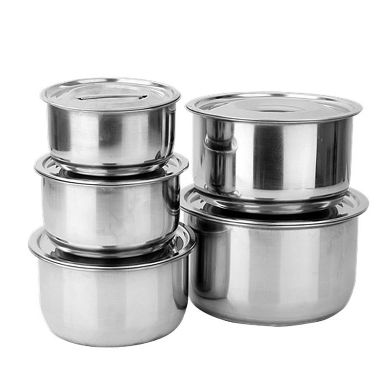 Cheap Wholesale 5pcs Stainless Steel 410 Non Stick Cookware Cooking Pot Kitchen Ware Utensils Set With Cover handle
Cheap Wholesale 5pcs Stainless Steel 410 Non Stick Cookware Cooking Pot Kitchen Ware Utensils Set With Cover handle