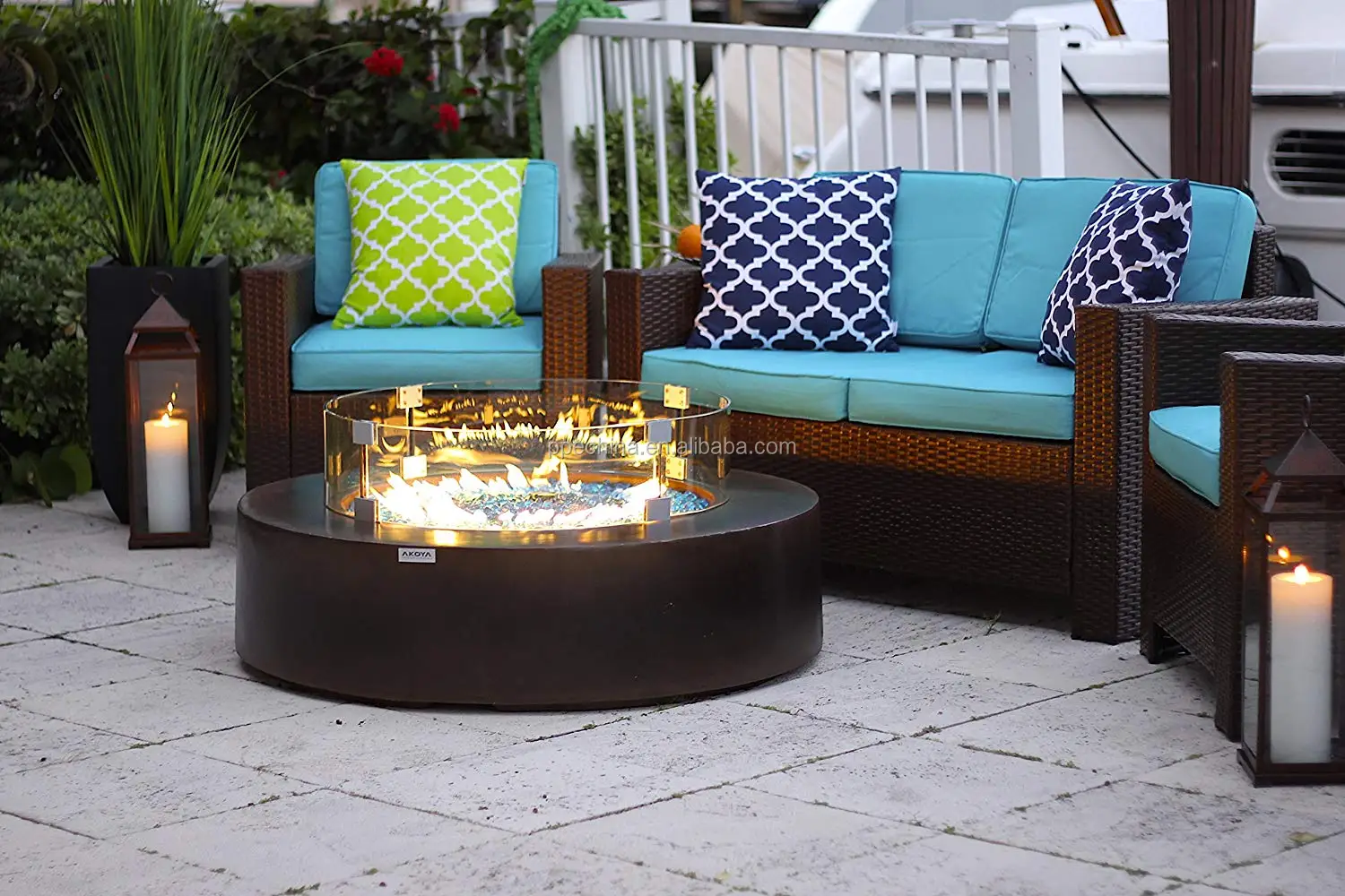 Outdoor gas fireplace heating stove natural gas