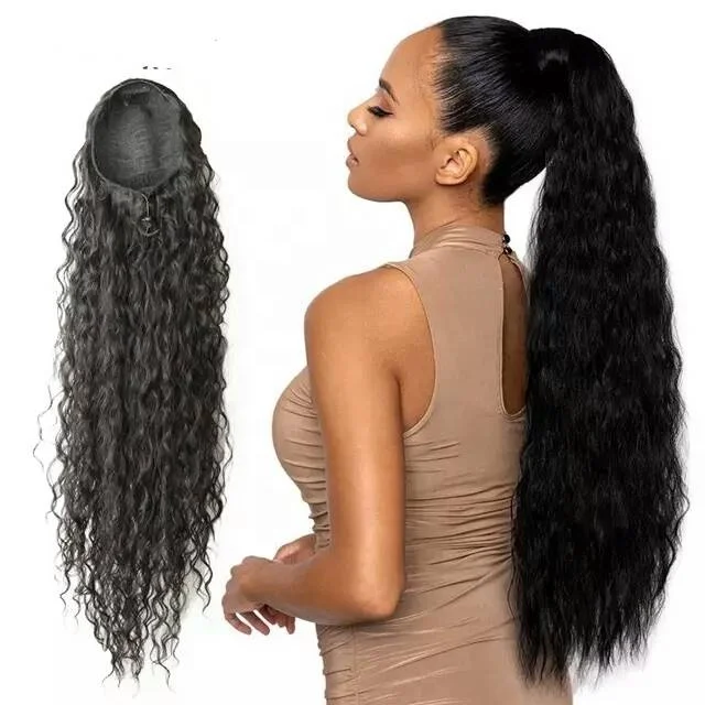 LK Perverted Ponytail Lengthened 22 Inch Water Wave Wig Drawstring Ponytail Natural Black for European and American Ladies
LK Perverted Ponytail Lengthened 22 Inch Water Wave Wig Drawstring Ponytail Natural Black for European and American Ladies