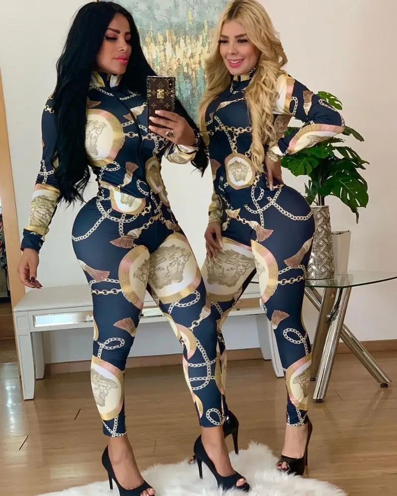 Hot Sale Apparel Digital Print Long Sleeve Zipper Front Pencil trousers Outfits Two Piece Set ladies Women Clothing
Hot Sale Apparel Digital Print Long Sleeve Zipper Front Pencil trousers Outfits Two Piece Set ladies Women Clothing