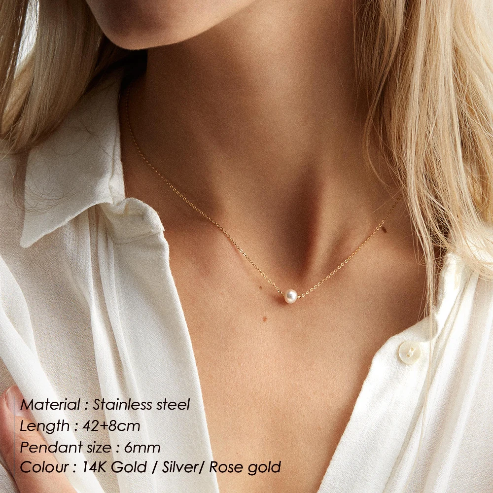 Fashion Gold Plated Pearl Pendant Necklace Simulated-pearl Pendants for Necklaces 316L Stainless Steel Jewelry for Women, Gold/silver/rose gold
Fashion Gold Plated Pearl Pendant Necklace Simulated-pearl Pendants for Necklaces 316L Stainless Steel Jewelry for Women, Gold/silver/rose gold