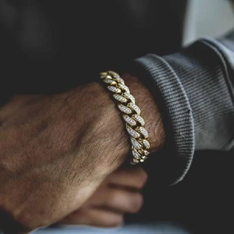 Men's Hip Hop12MM Silver Gold Plated Iced Out Chain Necklace Diamond Bracelet Cuban Link Chain
Men's Hip Hop12MM Silver Gold Plated Iced Out Chain Necklace Diamond Bracelet Cuban Link Chain