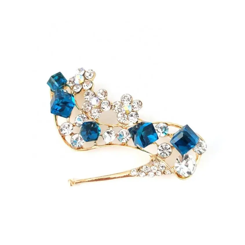 New Crystal Shoe High Heel Brooch Hollow Diamond Flower Brooch Feminine Fashion Temperament Brooch, Blue
New Crystal Shoe High Heel Brooch Hollow Diamond Flower Brooch Feminine Fashion Temperament Brooch, Blue