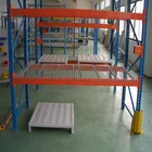 Power coated boltless warehouse shelves large capacity storage rack wire mesh decking pallet racks