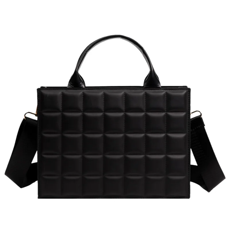 

Chocolate square messenger bag fashion Solid small square purses wide shoulder strap business handbag satchel bag women