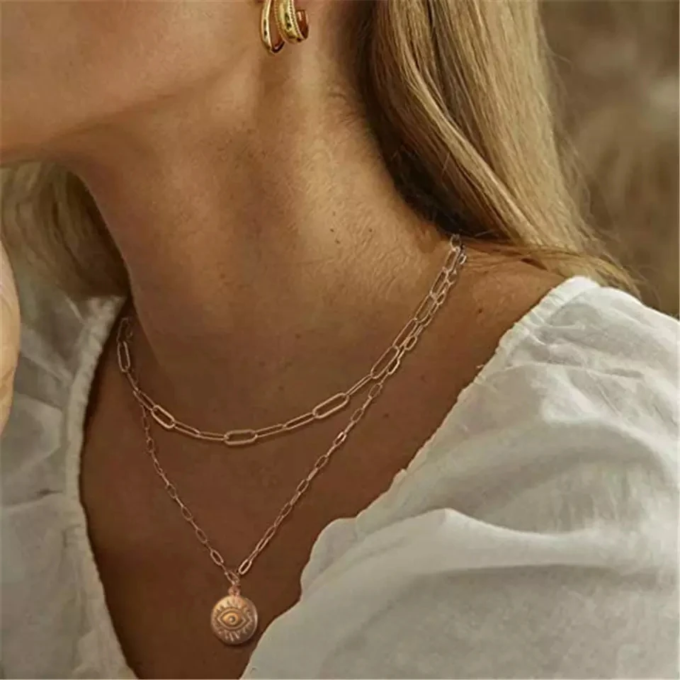 Stainless Steel 18K Gold-plated Devil Eye Pendant Necklace Female Fashion Exaggerated Trend Eye Necklace
Stainless Steel 18K Gold-plated Devil Eye Pendant Necklace Female Fashion Exaggerated Trend Eye Necklace