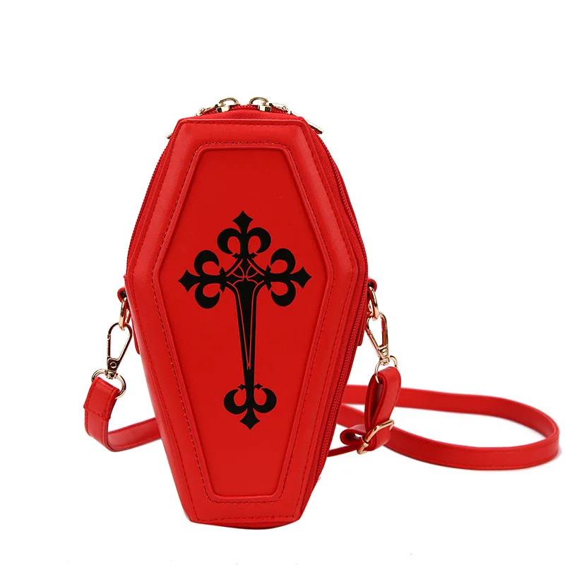 Amazon Hot Selling personality PU leather Cross coffin shaped crossbody messenger purse luxury shoulder bags 2022, Red
Amazon Hot Selling personality PU leather Cross coffin shaped crossbody messenger purse luxury shoulder bags 2022, Red