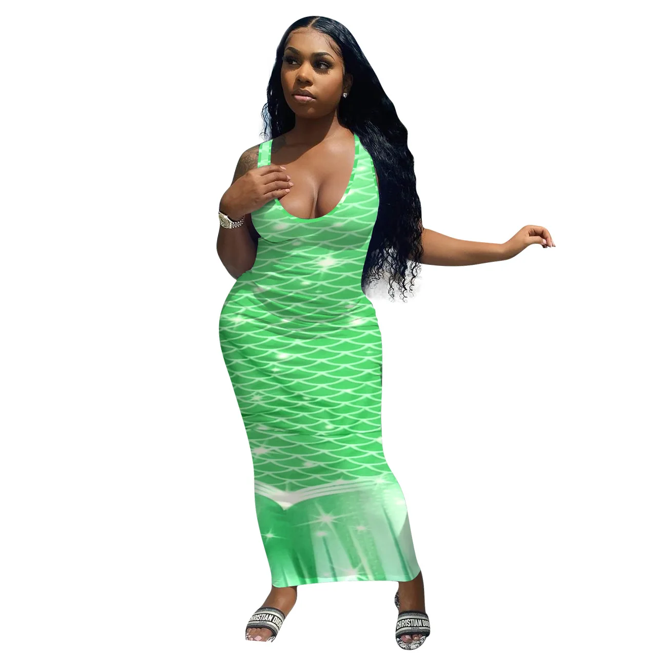 YD - 2021 New fashion Fish Scale Decoration Sexy Sleeveless Slim Women Maxi Dress Sexy Bodycon Dress
YD - 2021 New fashion Fish Scale Decoration Sexy Sleeveless Slim Women Maxi Dress Sexy Bodycon Dress