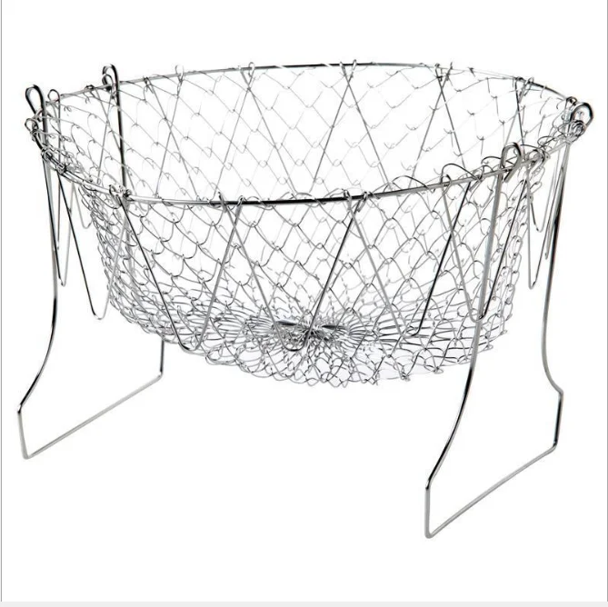 Multi-function Stainless Steel Chef Basket /Foldable Chef Basket/French fries basket
Multi-function Stainless Steel Chef Basket /Foldable Chef Basket/French fries basket