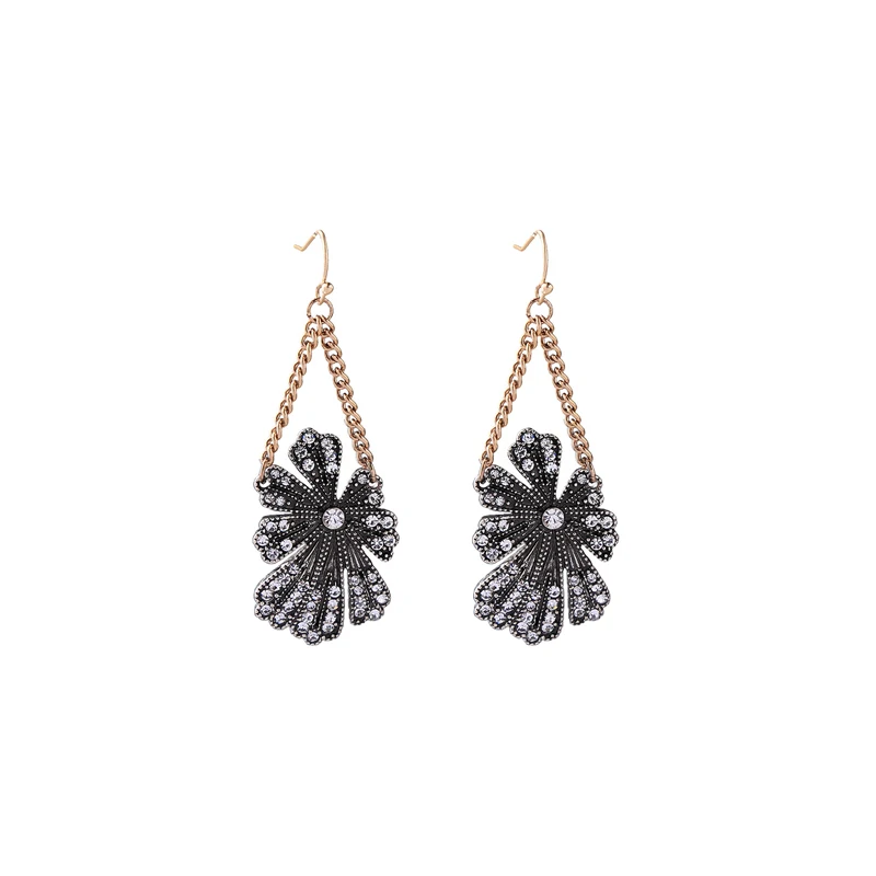 ed00260c Gold Rhodium Plated Alloy Crystal Rhinestone Fashion Flower Dangle Jewelry Pendant Black Earrings For Women
ed00260c Gold Rhodium Plated Alloy Crystal Rhinestone Fashion Flower Dangle Jewelry Pendant Black Earrings For Women