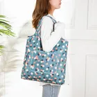 Eco-friendly reusable RPET polyester tote foldable shopping bag that folding into pouch