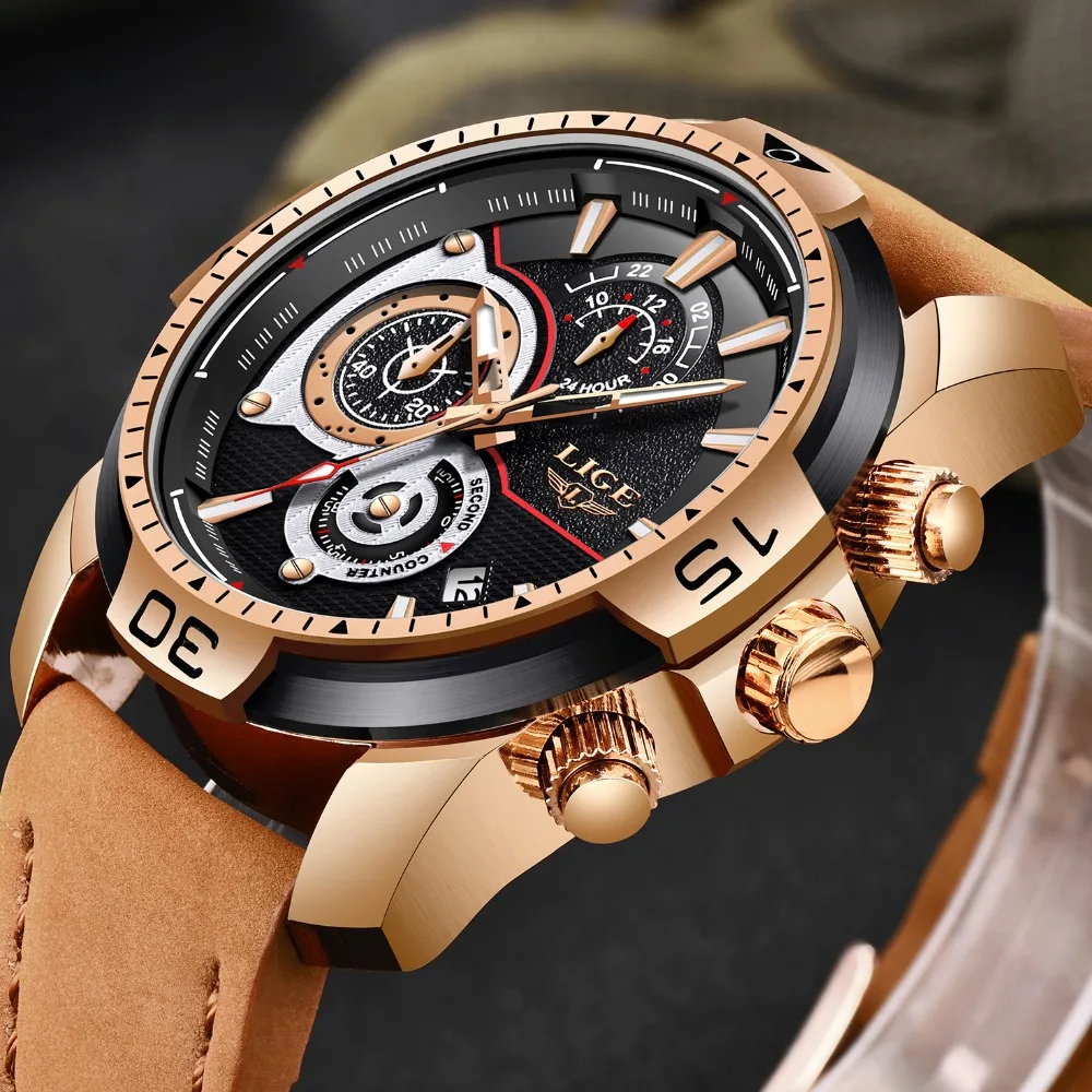 2020 LIGE Mens Watches Top Brand Luxury Casual Leather Quartz Clock Male Sport Waterproof Watch Gold Watch Men Relogio Masculino
2020 LIGE Mens Watches Top Brand Luxury Casual Leather Quartz Clock Male Sport Waterproof Watch Gold Watch Men Relogio Masculino
