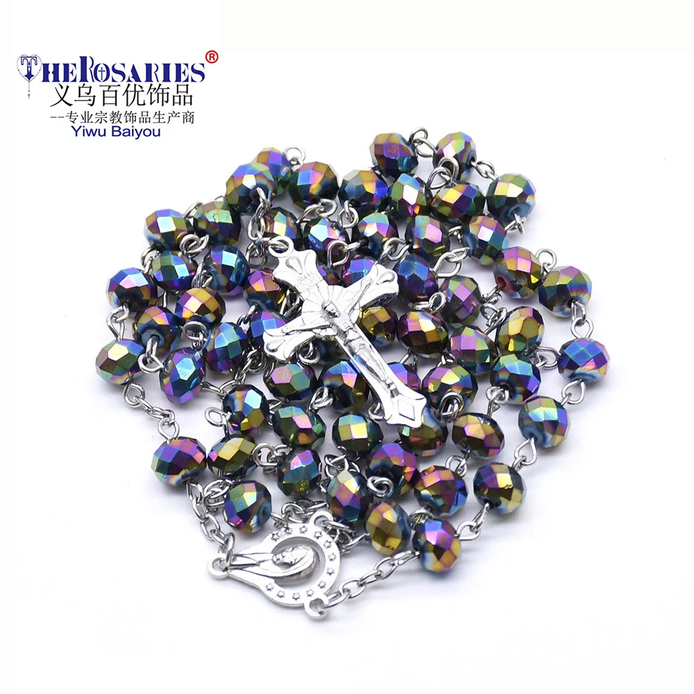 Catholic Crystal Rosary Cross Necklace Religious in the Community 
Catholic Crystal Rosary Cross Necklace Religious in the Community