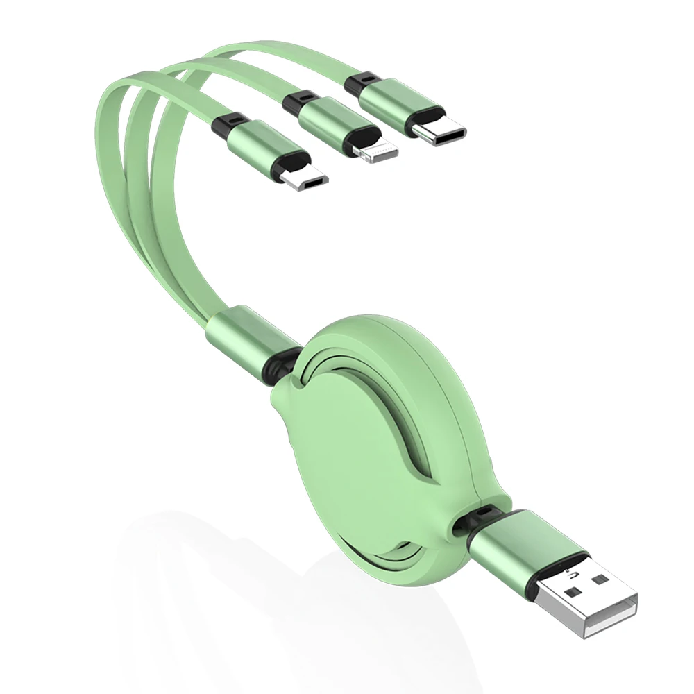 Silicon self winding retractable micro usb data cable fast charger 3in 1 usb cable for iphone huawei, Customized color
Silicon self winding retractable micro usb data cable fast charger 3in 1 usb cable for iphone huawei, Customized color