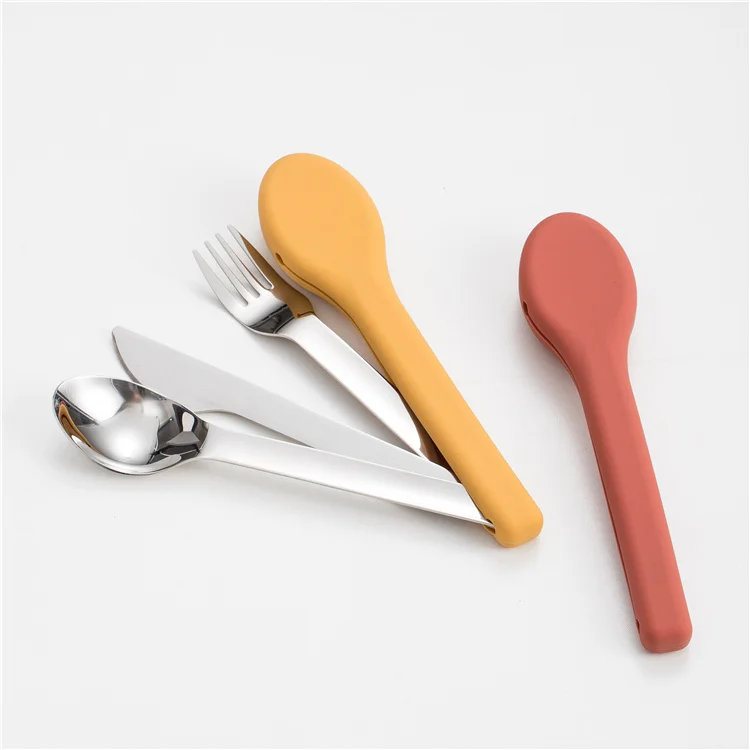 Premium 18/10 Stainless Steel 4Pc Outdoor Travel Camping Modern Flatware Set Knife Spoon Fork with Silicone Sleeve, Silver
Premium 18/10 Stainless Steel 4Pc Outdoor Travel Camping Modern Flatware Set Knife Spoon Fork with Silicone Sleeve, Silver