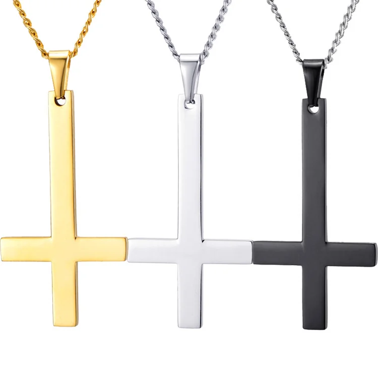 Statement 18K Gold Plated Stainless Steel Cross Pendant Necklace Inverted Cross Necklace for Men
Statement 18K Gold Plated Stainless Steel Cross Pendant Necklace Inverted Cross Necklace for Men