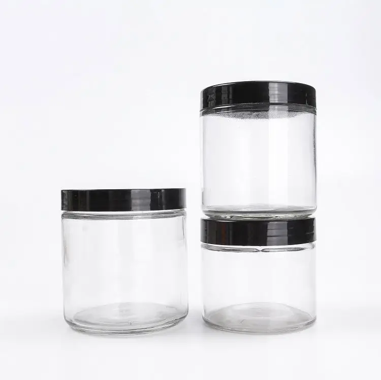 Wide mouth 120ml 250ml 500ml Straight sided food glass jar wholesale with plastic black lid, Clear/customized color
Wide mouth 120ml 250ml 500ml Straight sided food glass jar wholesale with plastic black lid, Clear/customized color