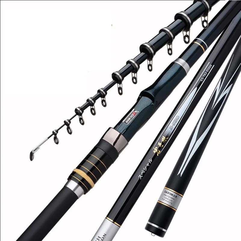 

Jetshark 3.6m 4.5m 5.4m 6.3m 4-6 Section H Action Carbon Fiber Sea Saltwater Colllapsible Telescopic Fishing Rod