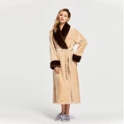 New Luxury Ladies winter Pajamas Fur Robe Woman Flannel Bathrobe