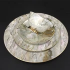 FDA Sets Dinnerware Factory P T Royal Ware Luxury Plates Sets Dinnerware Tableware Gold Plated Marble