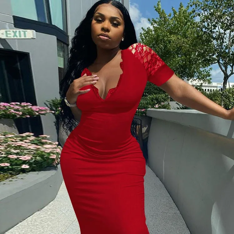 2021 New Fall Womens Fashion Lace Dress Short Sleeve V Neck Fitted Sexy Bodycon Slim Maxi Dresses For women Summer Club, White,red,black,blue,military green
2021 New Fall Womens Fashion Lace Dress Short Sleeve V Neck Fitted Sexy Bodycon Slim Maxi Dresses For women Summer Club, White,red,black,blue,military green