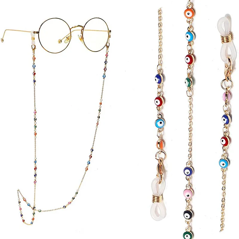 COLORFUL Bling Evil Eyes Beads Acrylic Eyeglass Chain Colored Evil Eyes Eyeball Resin Beaded Eyeglass Lanyard
COLORFUL Bling Evil Eyes Beads Acrylic Eyeglass Chain Colored Evil Eyes Eyeball Resin Beaded Eyeglass Lanyard