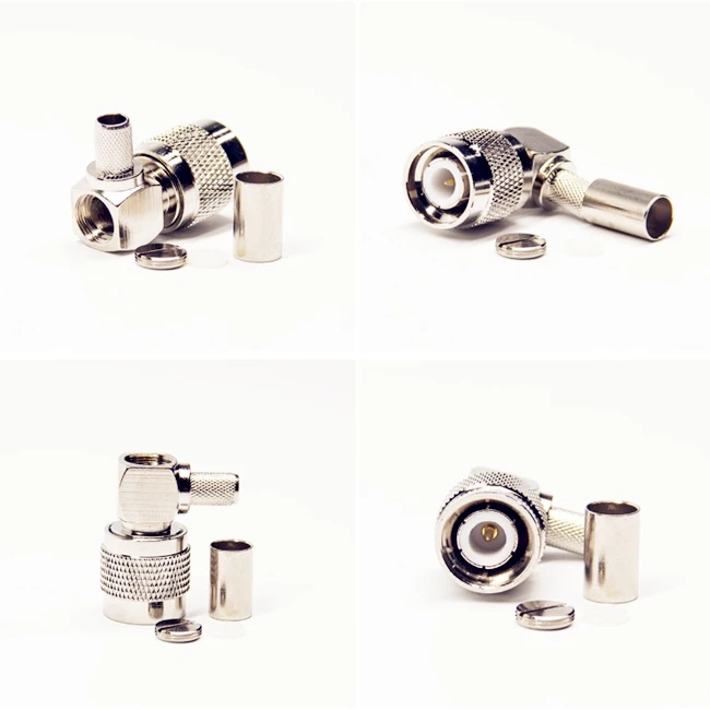 Right Angle TNC Male Crimp Type Connector for LMR400 RG8 RG214 RG213 Coaxial Cable