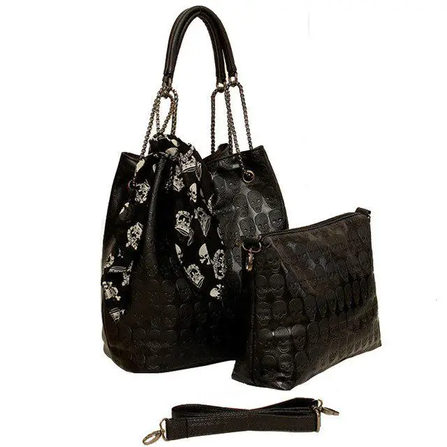 Big bag 2x fashion skull women handbag Printed Tassels Chain Large Capacity shoulder bag tote purse leather cross bag, Black
Big bag 2x fashion skull women handbag Printed Tassels Chain Large Capacity shoulder bag tote purse leather cross bag, Black
