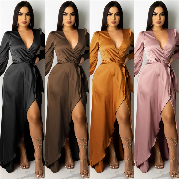 Wholesale patchwork polyester solid color bandage dress black slit plus size deep v neck party dress
Wholesale patchwork polyester solid color bandage dress black slit plus size deep v neck party dress